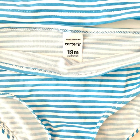 Carter’s Two Piece Striped Swimsuit Size 18 Months - Picture 2 of 3
